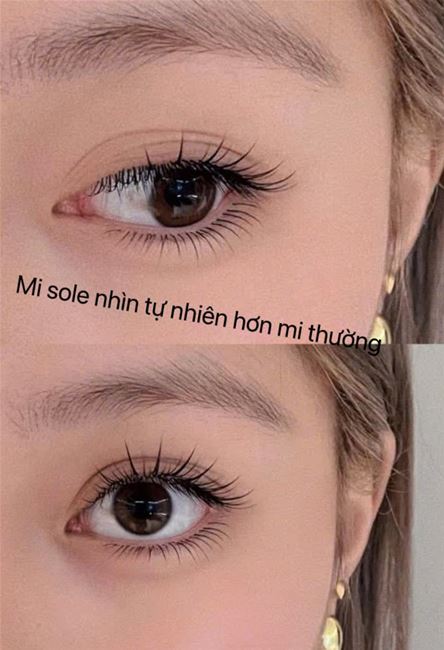 có thể thiết kế tự nhiên hoặc dày sắc nét tùy vào n cầu của khách hàng, sợi mi siêu nhẹ