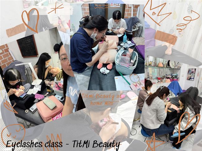 hình ảnh hoạt động của lớp học nối mi cấp tốc cho người đi nước ngoài tại Tít Mi