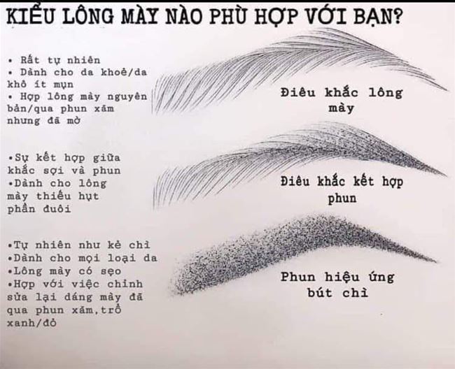 dáng chân mày theo định nghĩa chân mày phong thủy