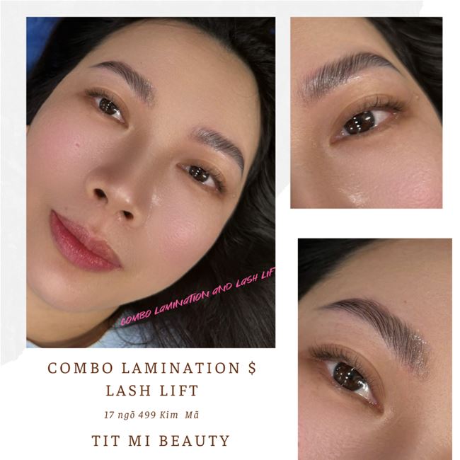 Cán sợi lông mày lamination tại Tít Mi Beauty