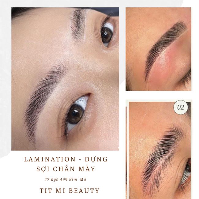 Cán sợi lông mày lamination tại Tít Mi Beauty