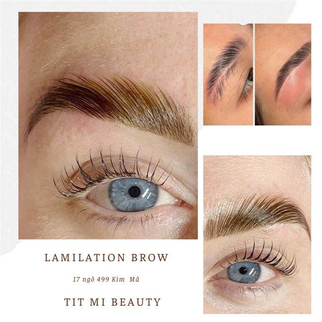 Nhuộm chân mày màu nâu, Cán sợi lông mày lamination tại Tít Mi Beauty
