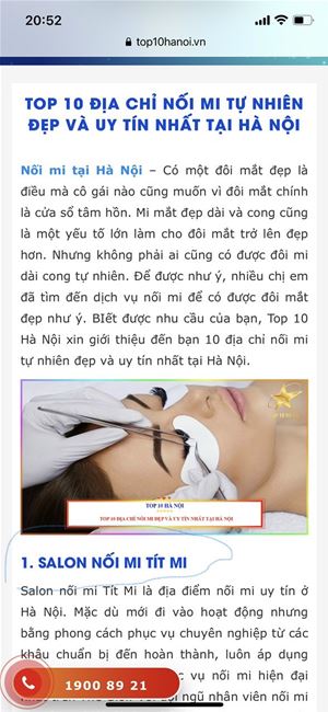 review nối mi trên các trang top do ý kiến khách hàng bình chọn cho Tít  Mi